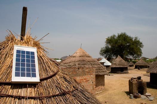 Solar Panel Installed in an African Village Solar-Powered-Electricity-in-Africa