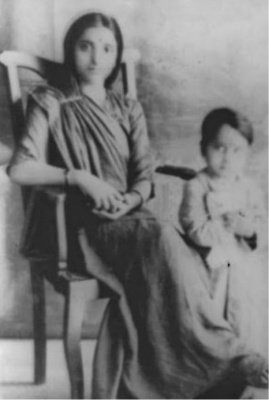 Durga Bhabhi with Son Durgawati Devi with Son