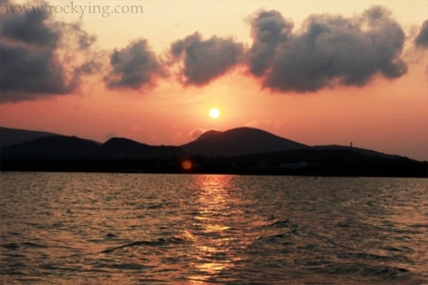 Two Sun sunset in puri Orissa