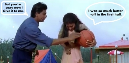 Shahrukh Kajol playing Basket Ball